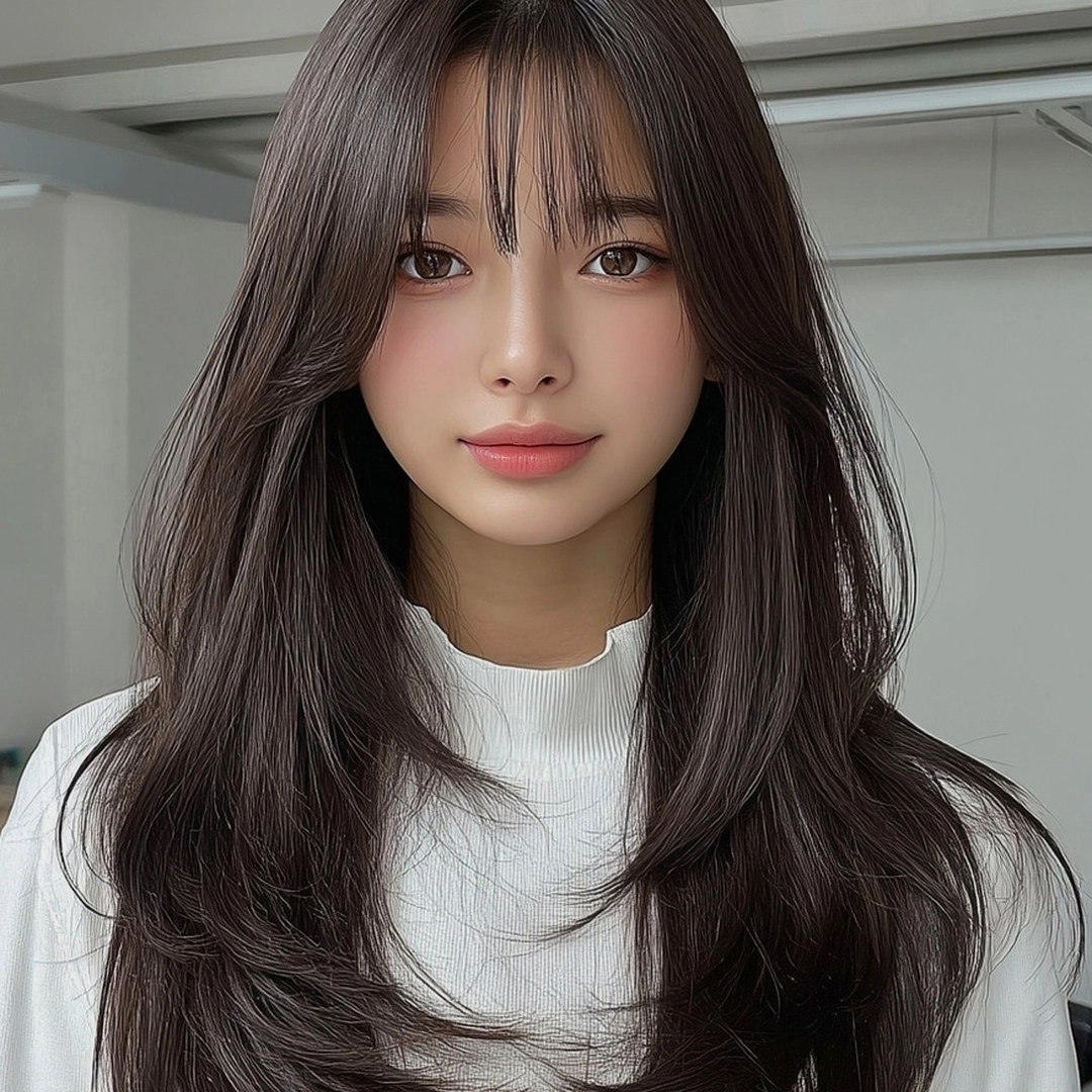 8 Trendy Hairstyles for Round Faces 2026 | Seoul Hair Salon 4 hairstyles for round faces 2026 - Style 2 at Korea Hair Salon Seoul